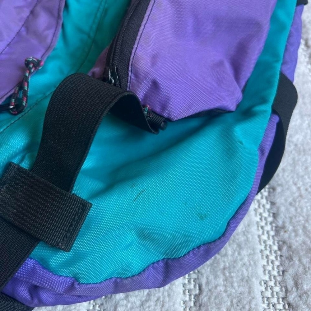 VTG 90s Earthsports Colorblock purple teal crossbody bag USA Made sportswear - Picture 7 of 8